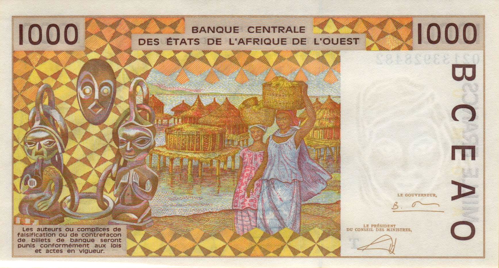 Togo (W.A.S) 1000 2002 UNC P-811T/l